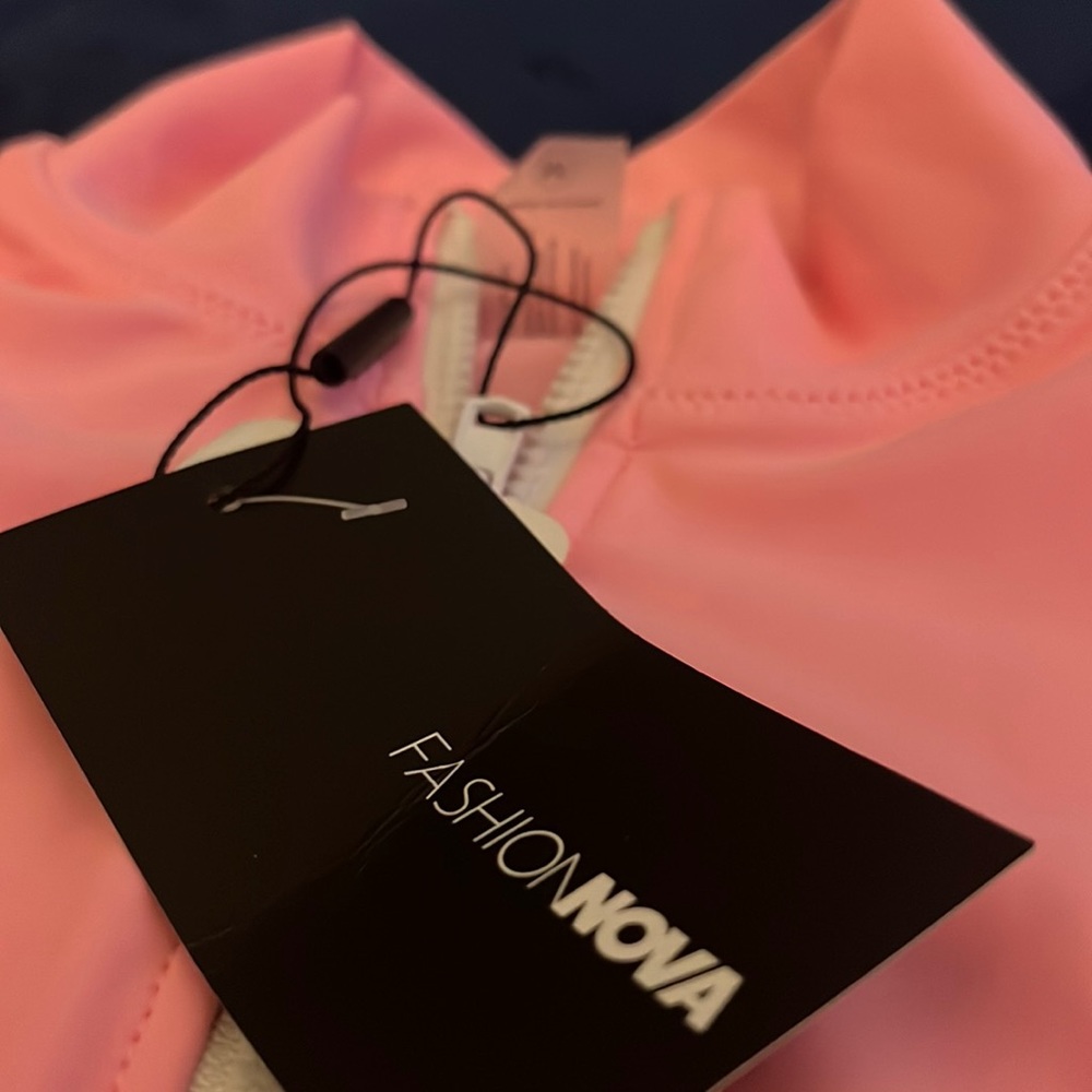 fashion nova pink bathing suit top
